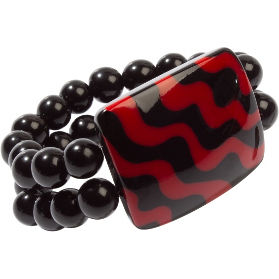 bracelet, red/black