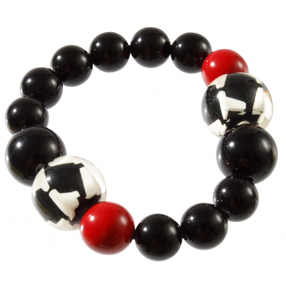 bracelet, black/red