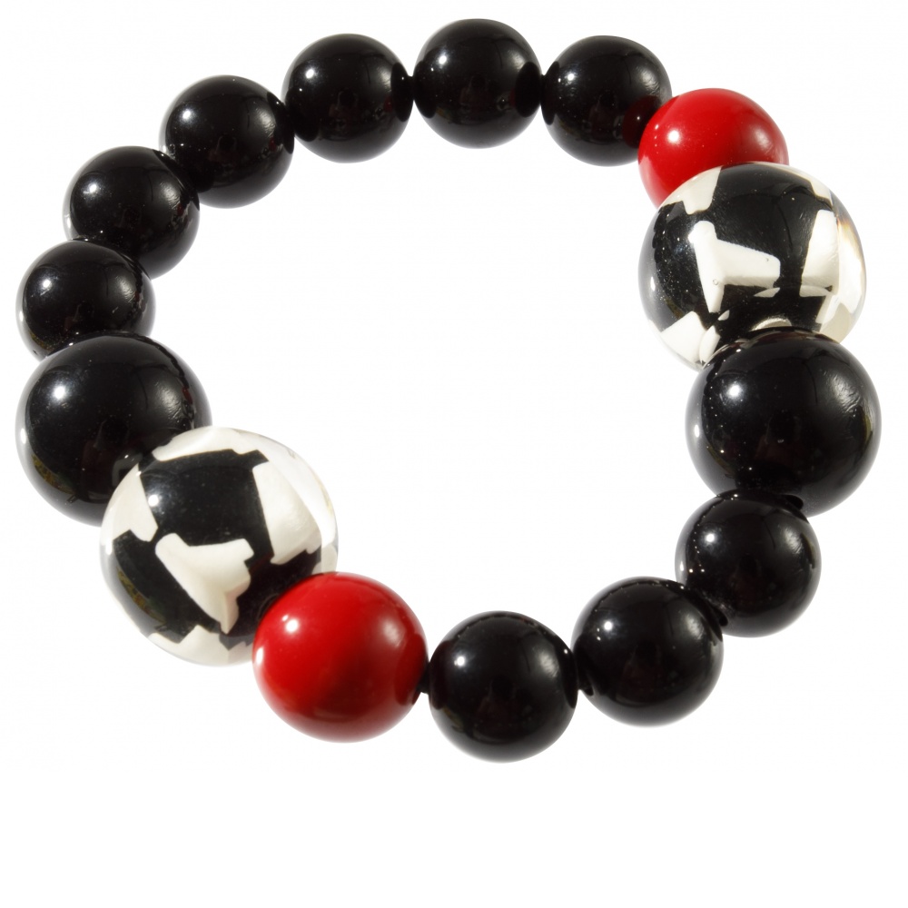 Andrey22 by Zsiska, Armband, schwarz/rot