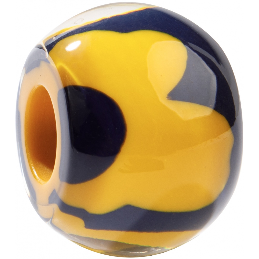 Bliss by Zsiska, Bliss Stein rund, gelb/dunkelblau flower