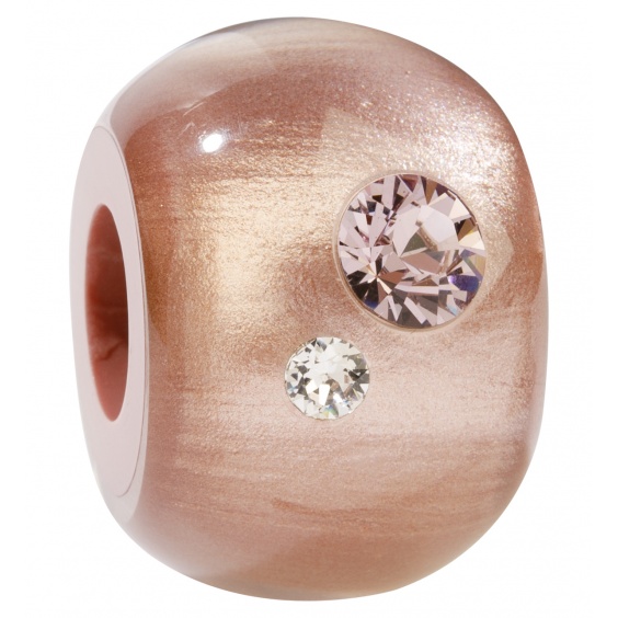Bliss Stone round, pink/crystal