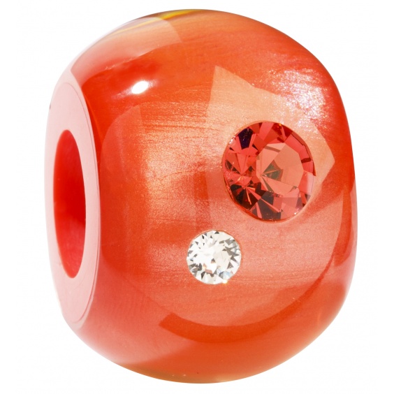 Bliss Stone round, red/crystal
