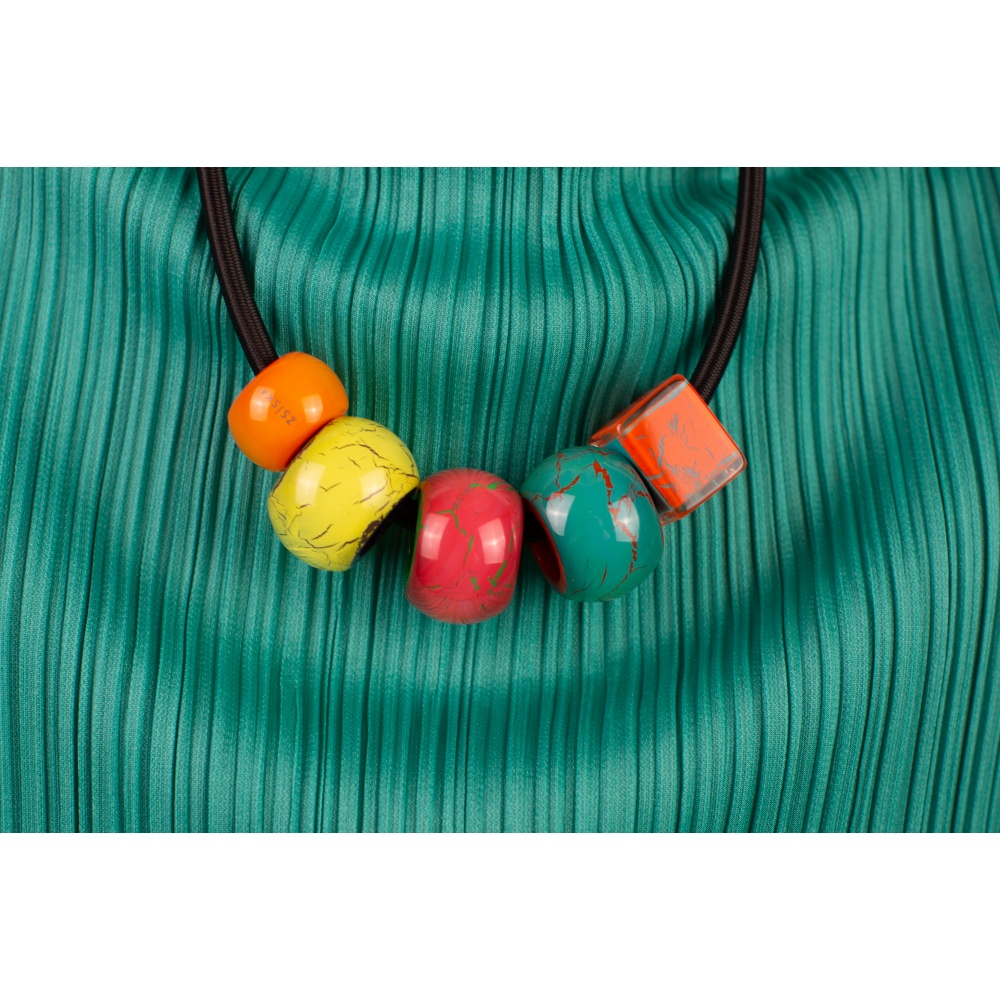 Bliss by Zsiska, Bliss Stein rund, türkis/orange