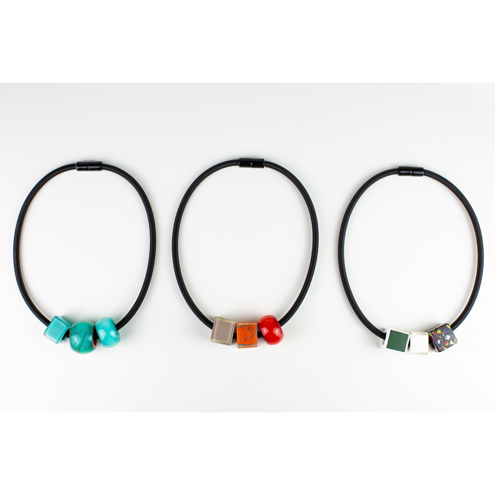 Bliss by Zsiska, Bliss Stein rund, türkis/orange