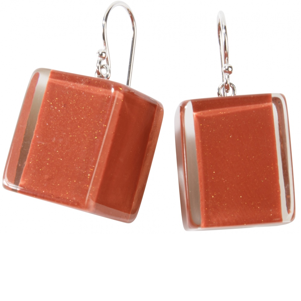 Bliss by Zsiska, Ohrringe cubes, terracotta