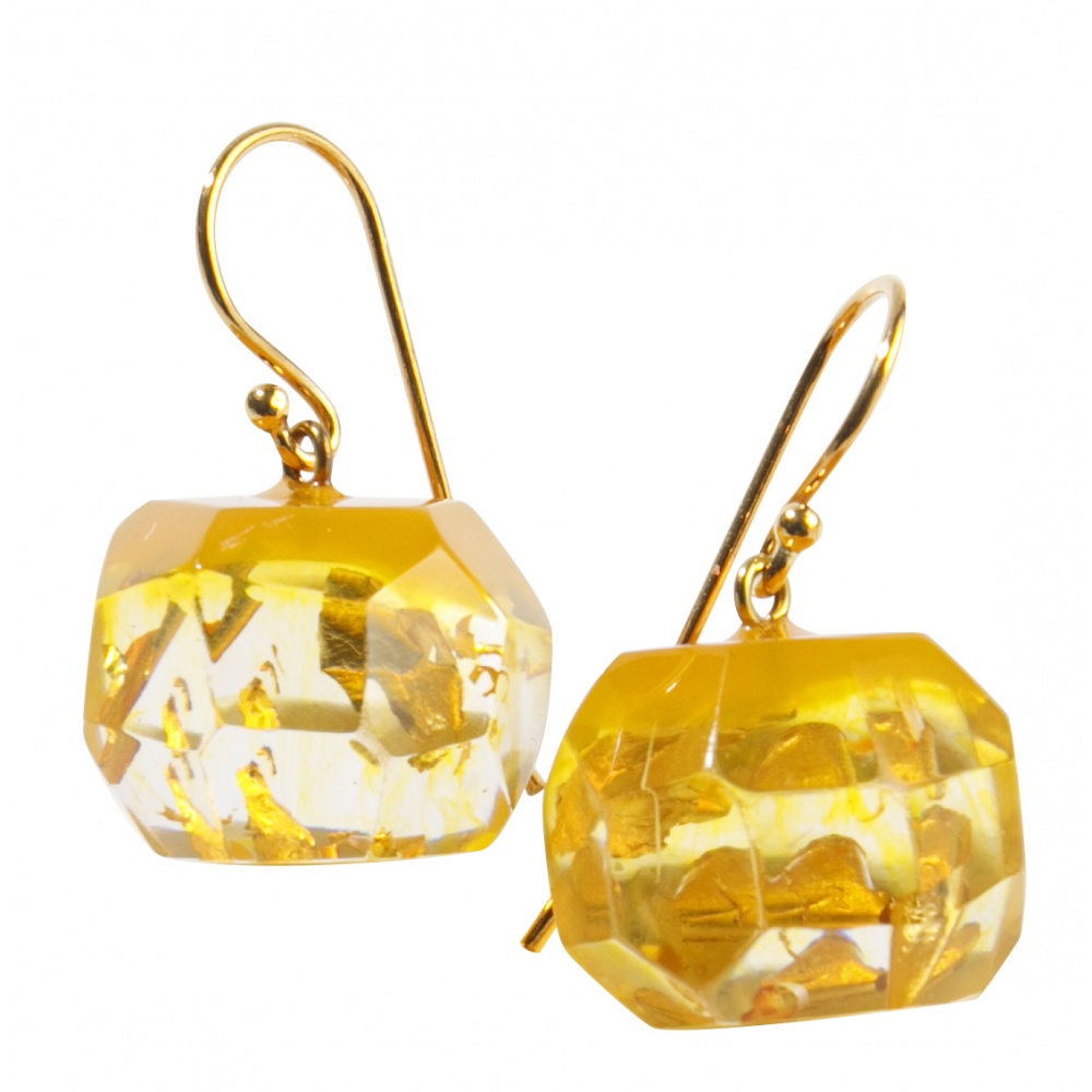 Bliss by Zsiska, Ohrringe, gelb/gold/diamant