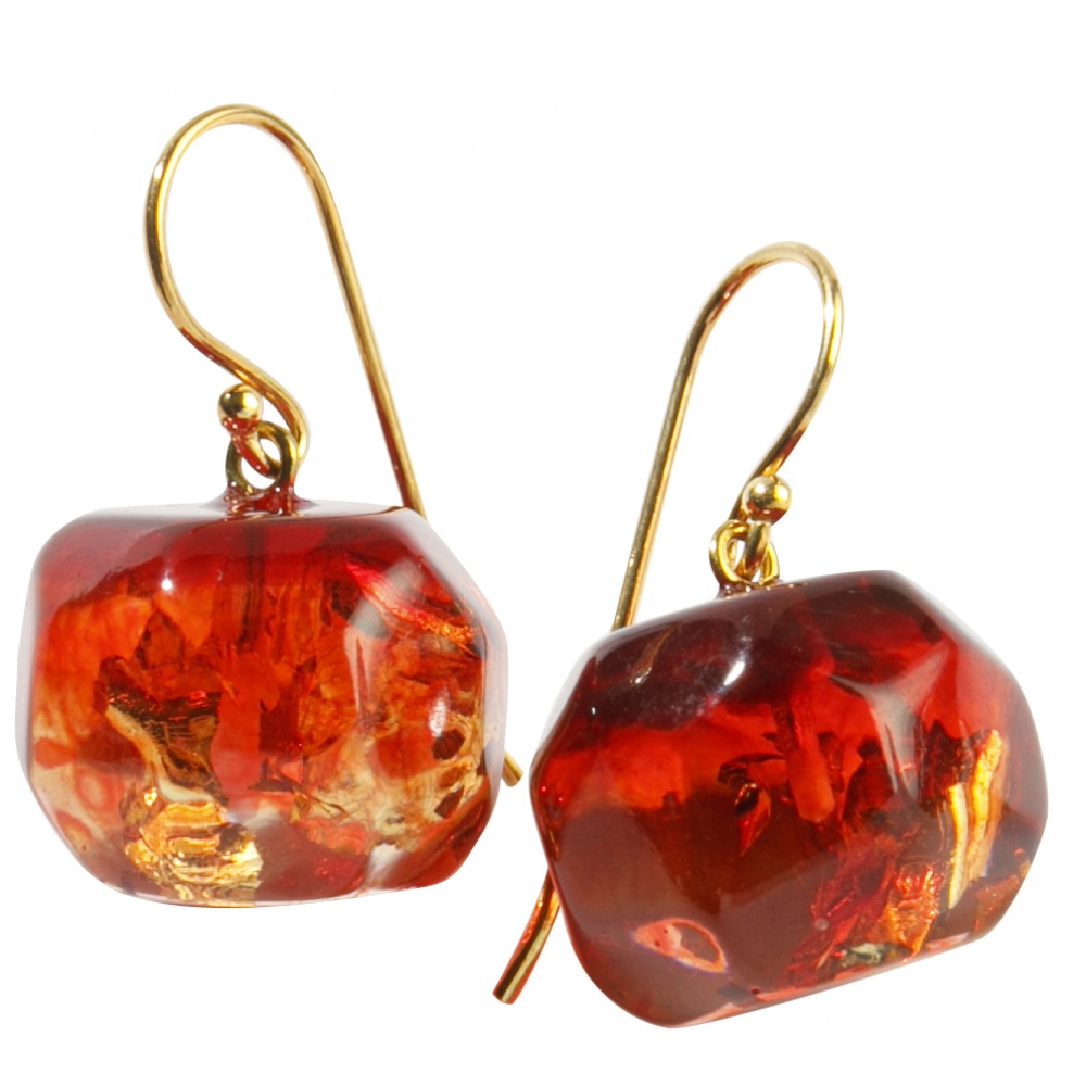 Bliss by Zsiska, Ohrringe, rot/gold/diamant