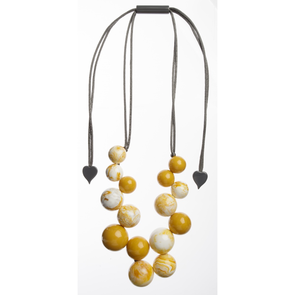 Bolas by Zsiska, Kette, längenverstellbar, gelb