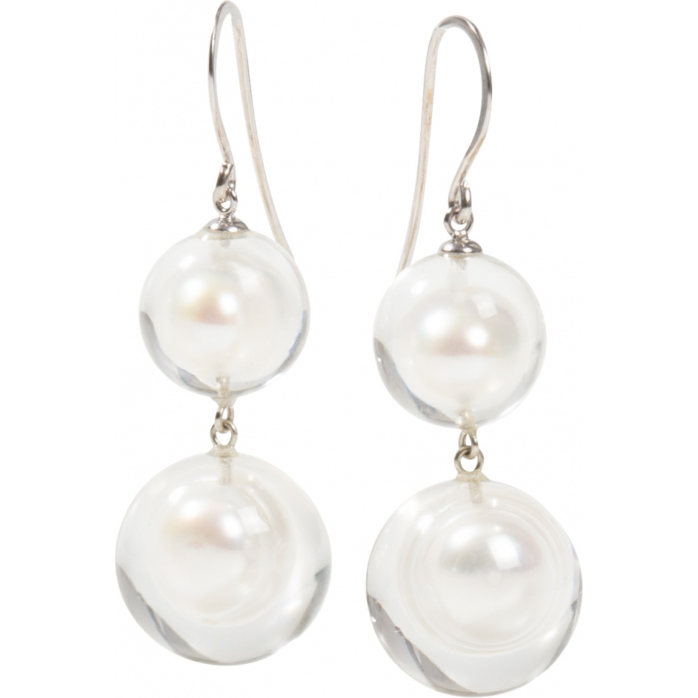 Bubbling Pearl 20 by Zsiska, earrings (long), white