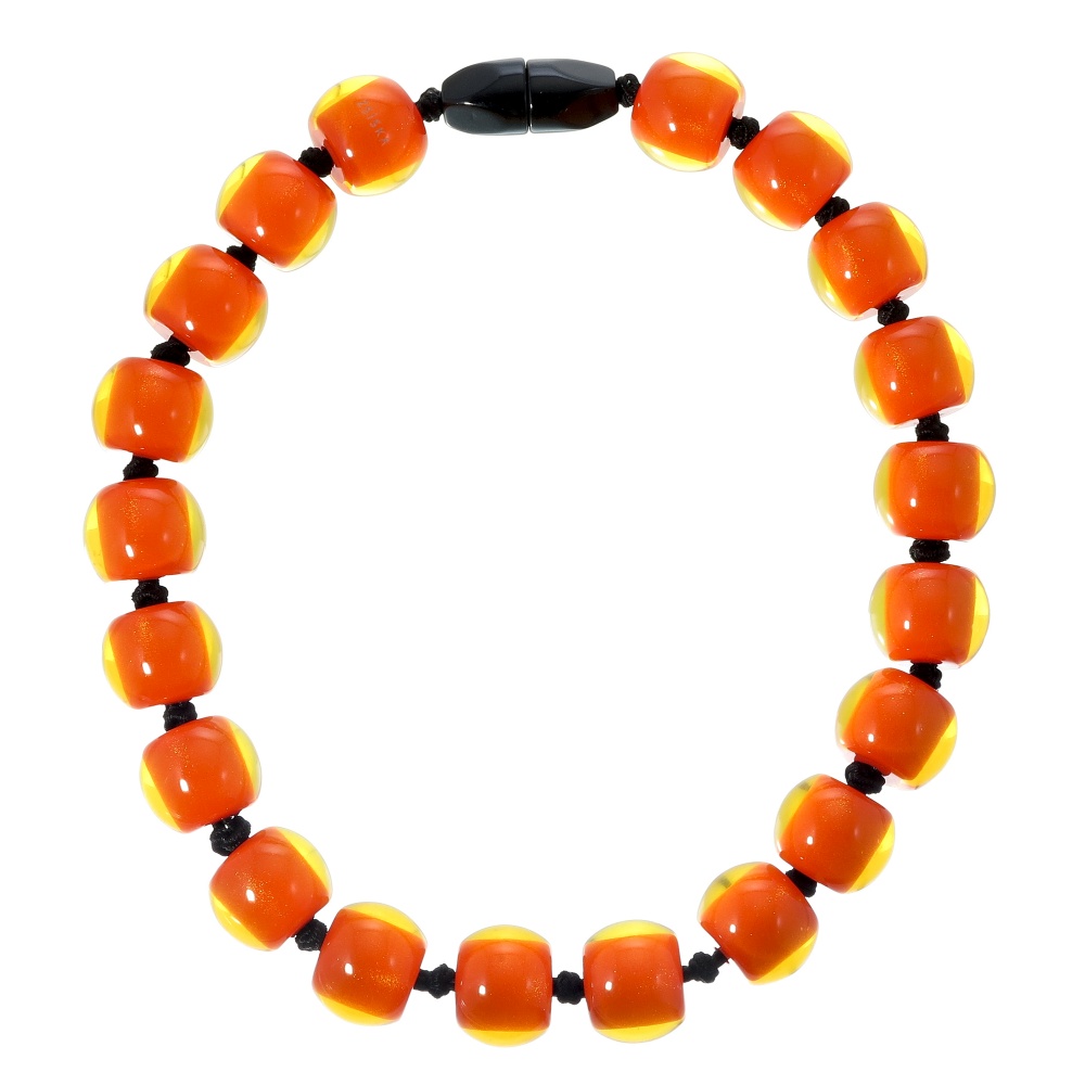 COLOURFUL BEADS by Zsiska, Kette, orange