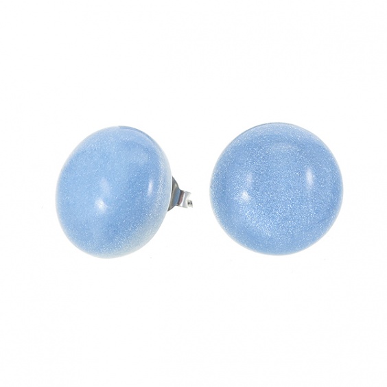 earrings round, ice blue