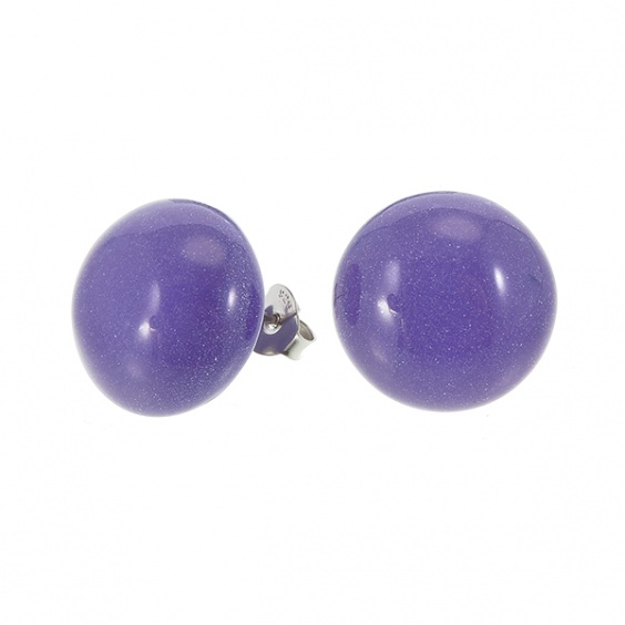 earrings round, purple