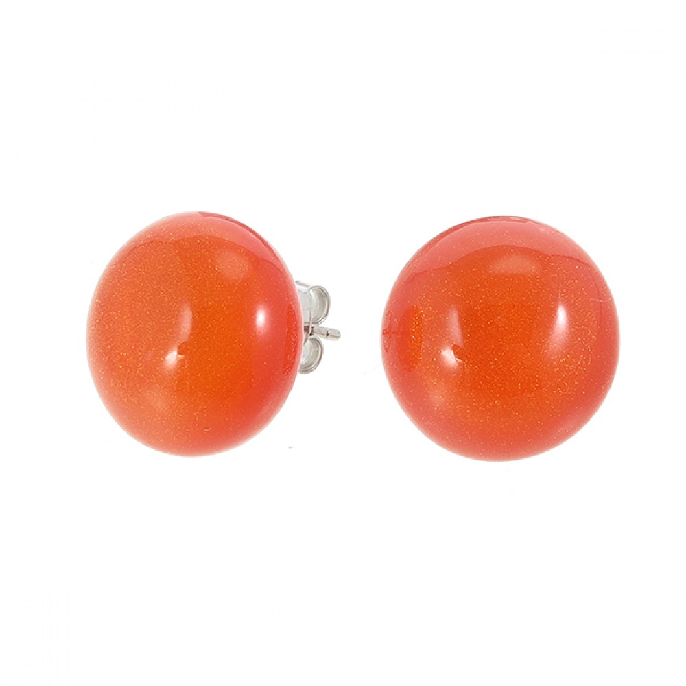 COLOURFUL BEADS by Zsiska, Ohrringe rund, orange