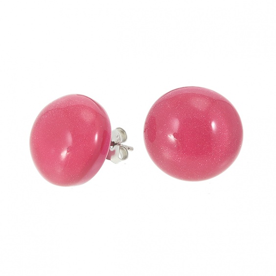 earrings round, pink
