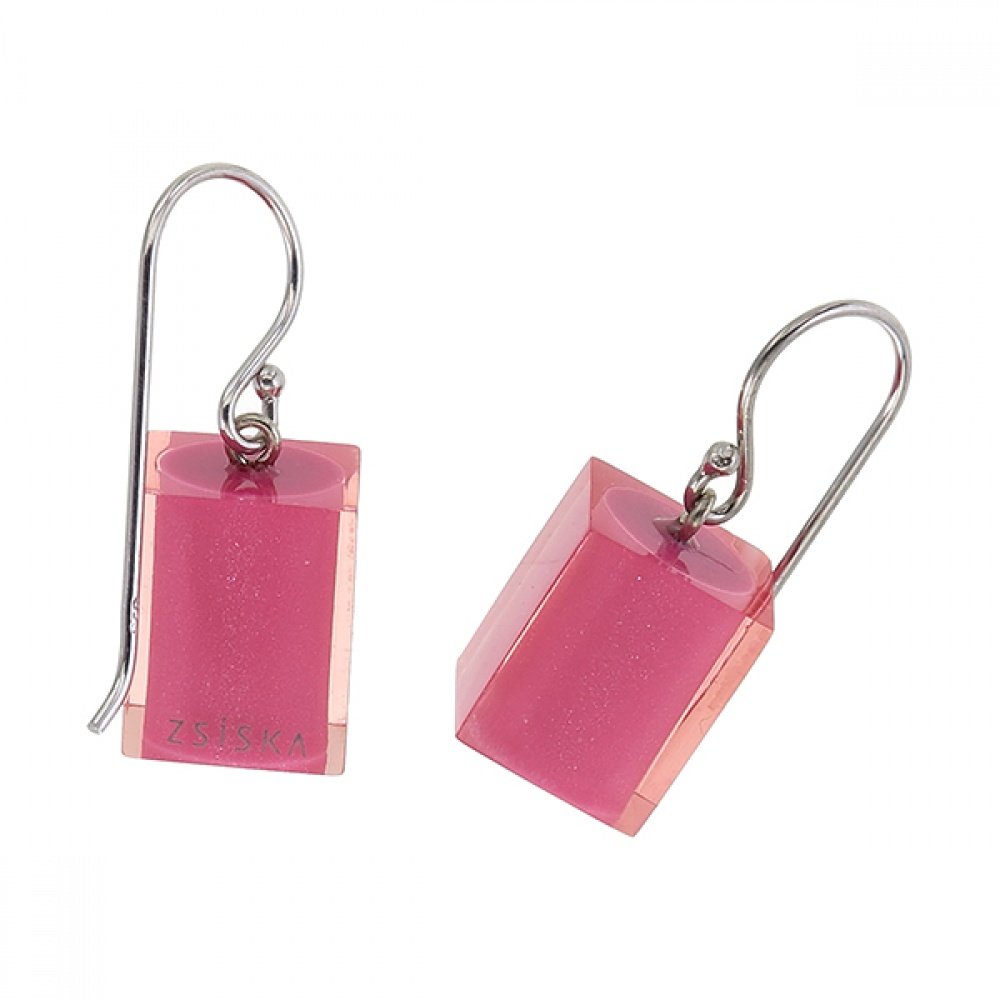 COLOURFUL CUBES by Zsiska, Ohrringe klein, pink