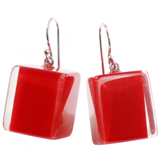 earrings, red