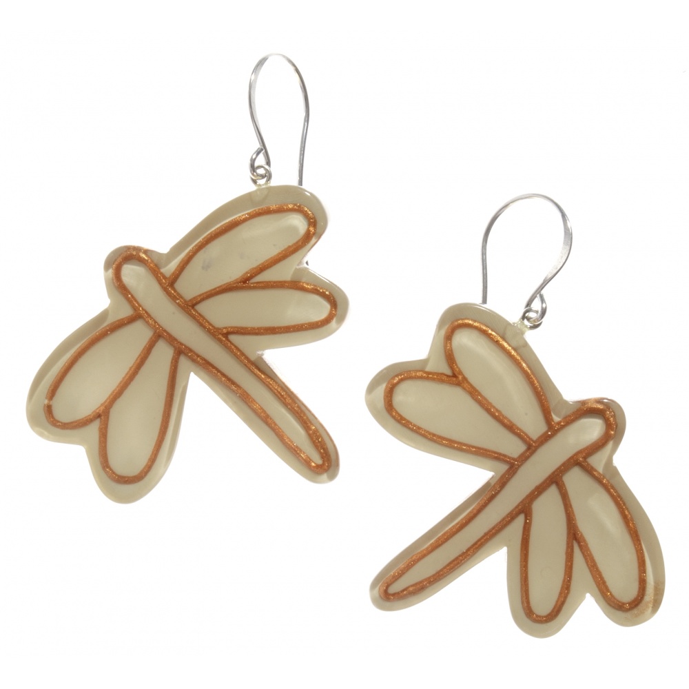 Dragonfly by Zsiska, Ohrringe, cream
