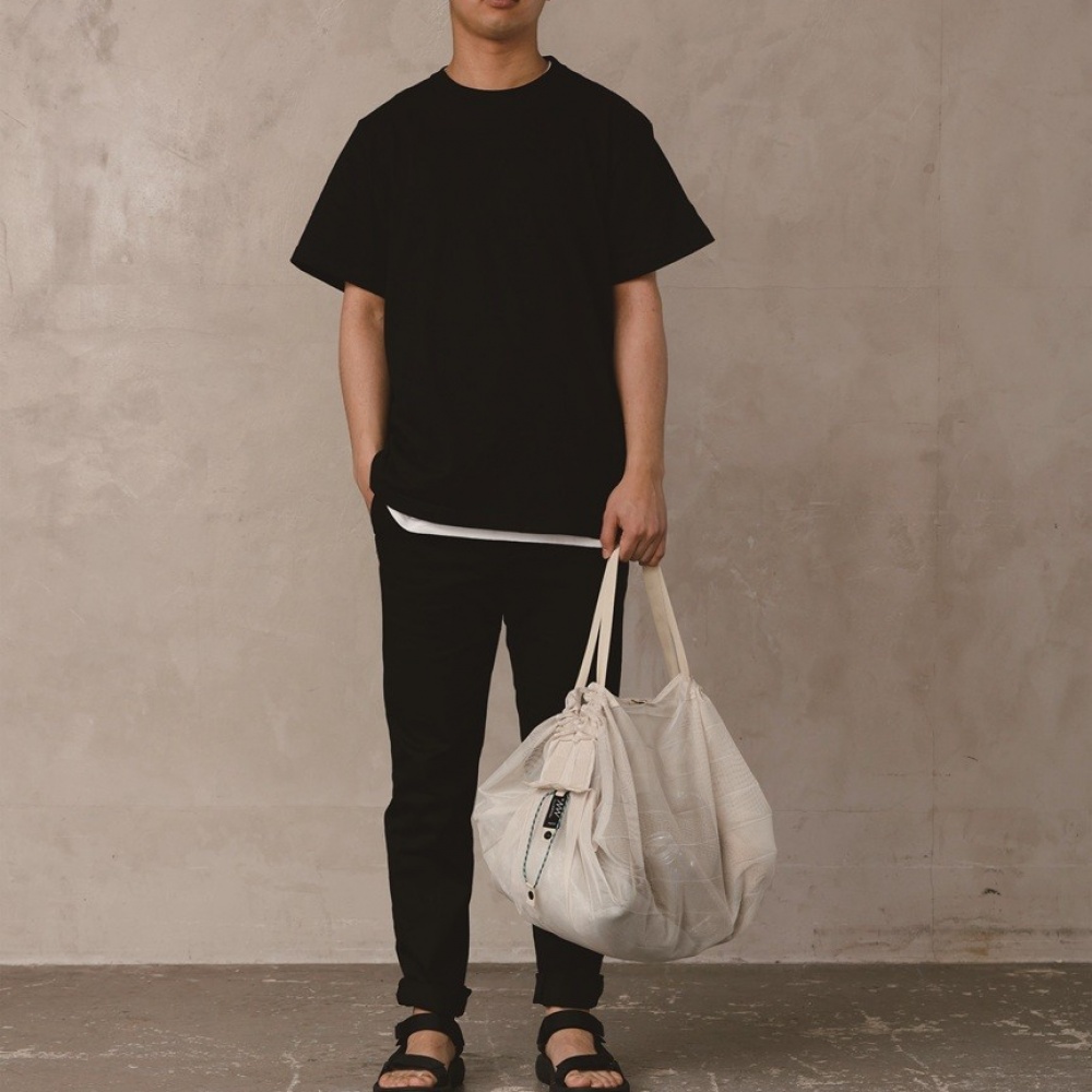 foldable bags by Shupatto, faltbare Tasche ( Mesh Bag ), Sand beige