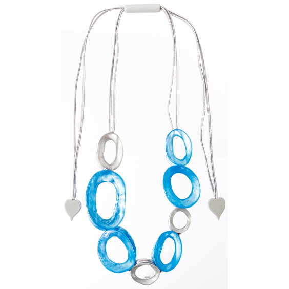 necklace, adjustable length, blue