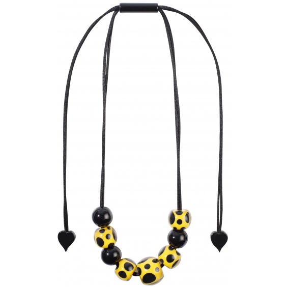 necklace, adjustable length, yellow