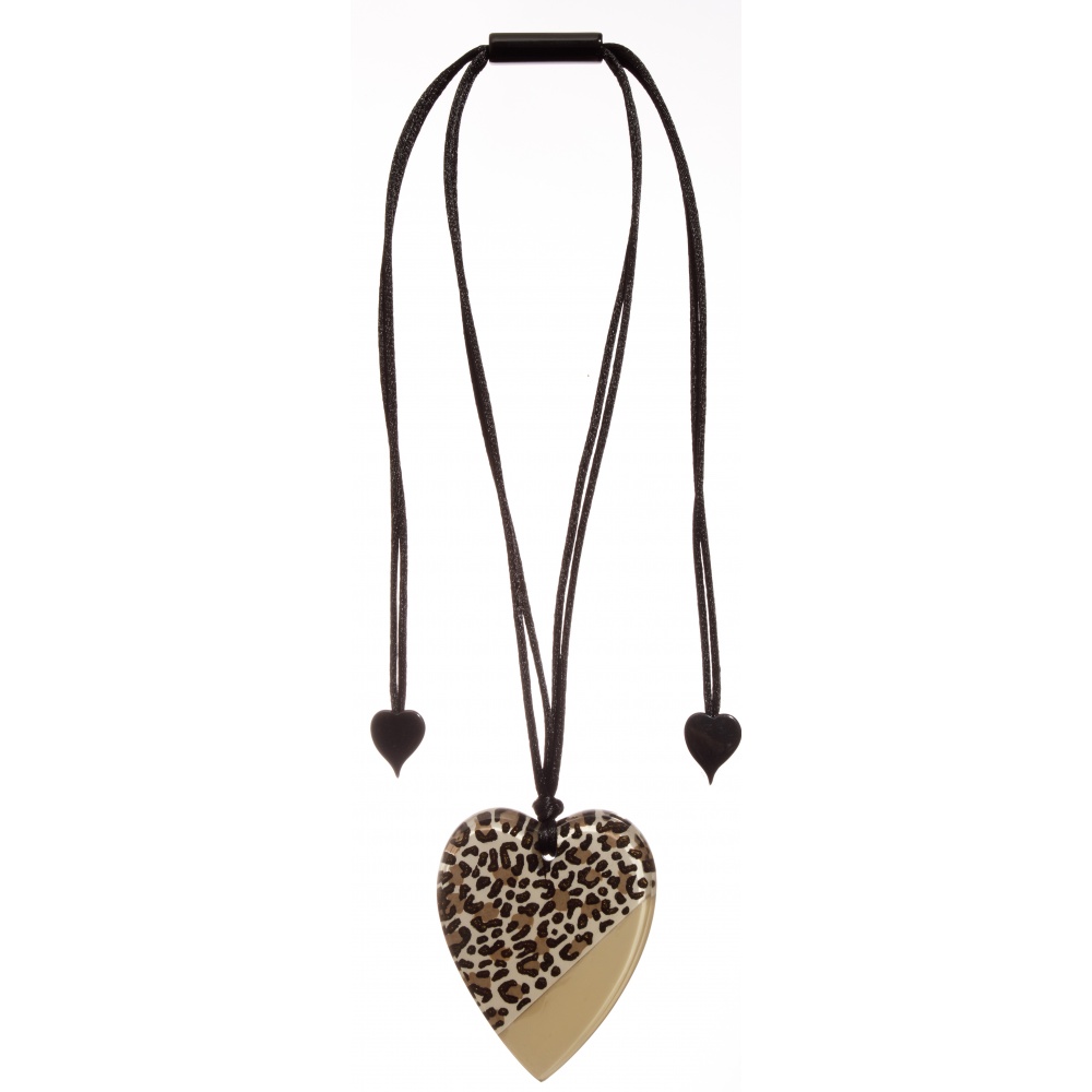 Nina by Zsiska, Kette herz, längenverstellbar, leo/cream