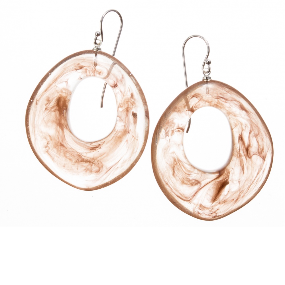 Organic by Zsiska, Ohrringe, braun/transparent