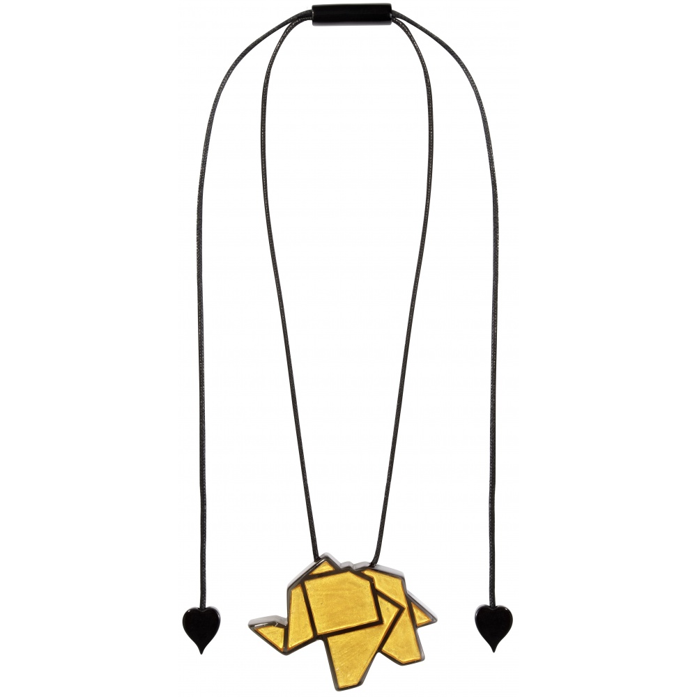 Origami by Zsiska, Kette, längenverstellbar, elefant/gold