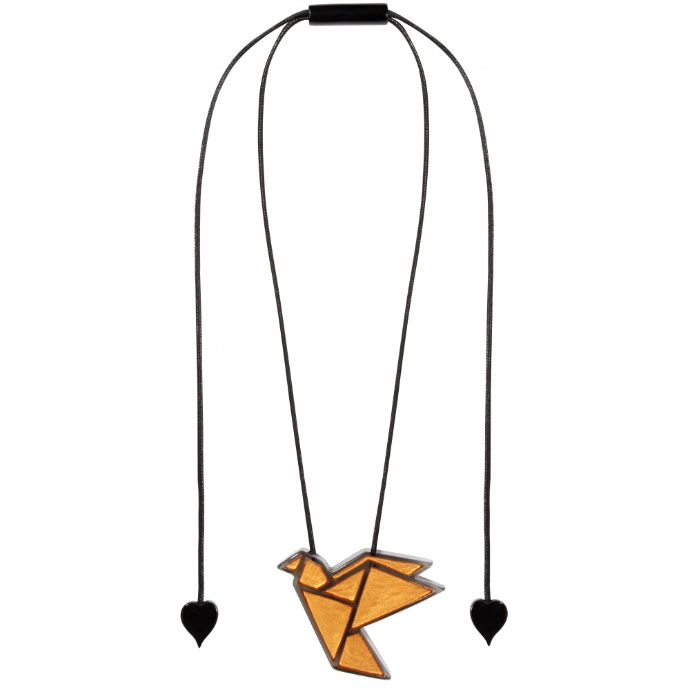 Origami by Zsiska, Kette, längenverstellbar, vogel/kupfer