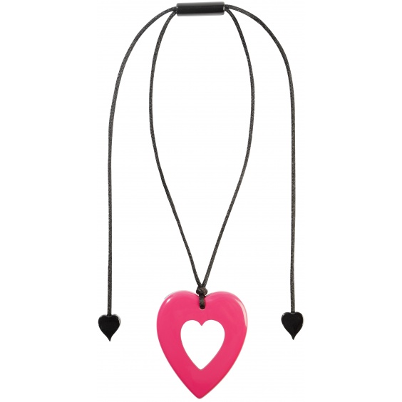 necklace, adjustable length, pink