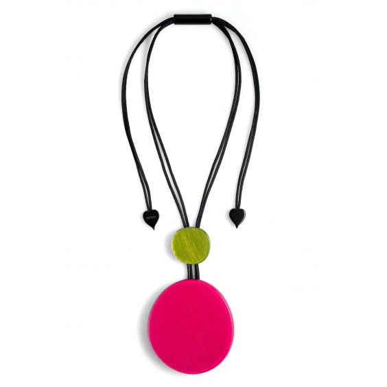 Diana necklace, adjustable length, pink/green
