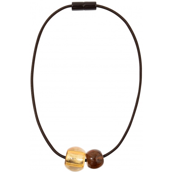 Kette , gold/braun 2 pices