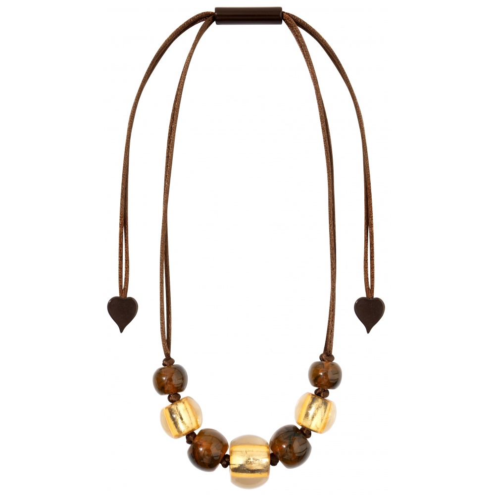 Radiance by Zsiska, Kette, längenverstellbar, gold/braun