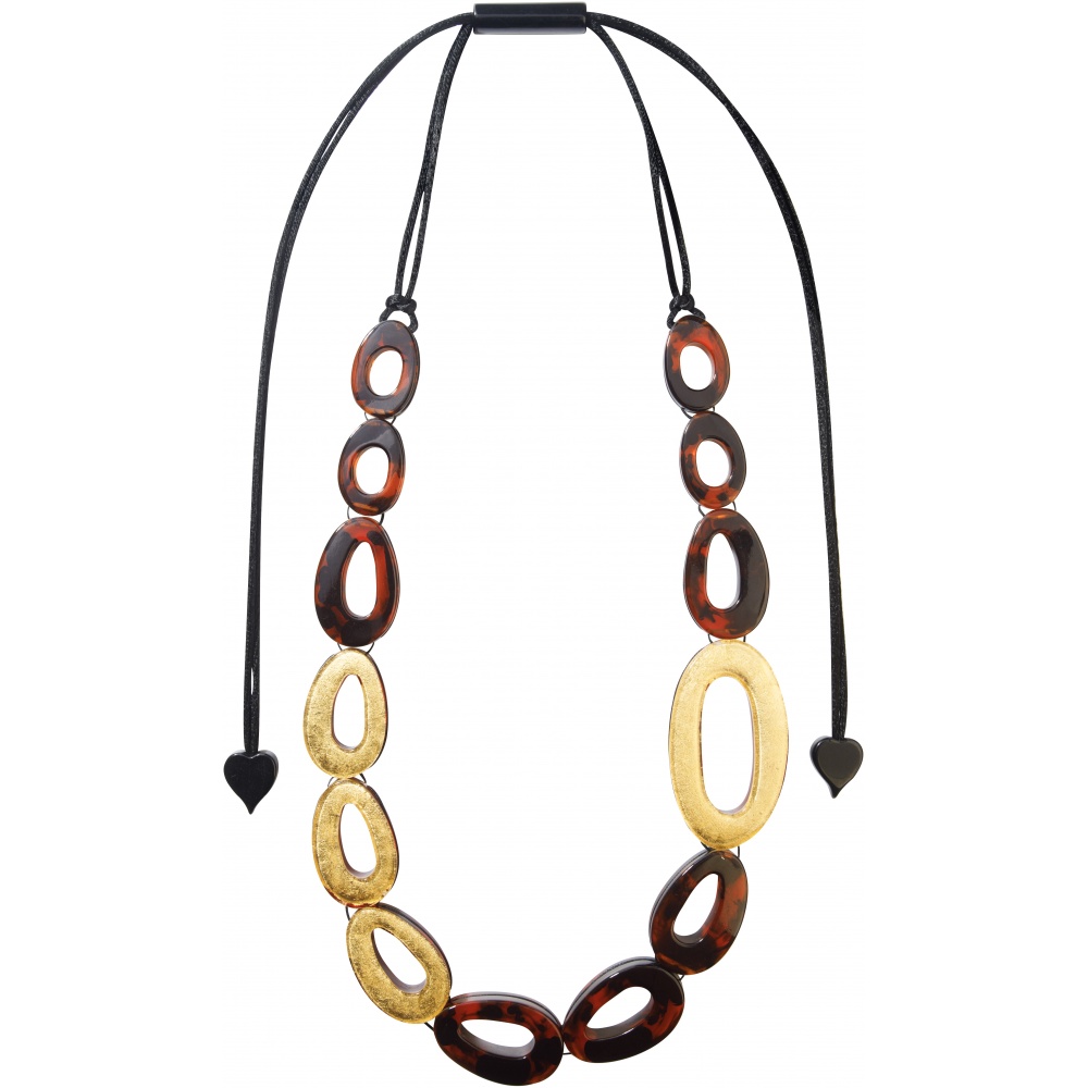 Rhapsody by Zsiska, Kette, längenverstellbar,  24K Gold - rot