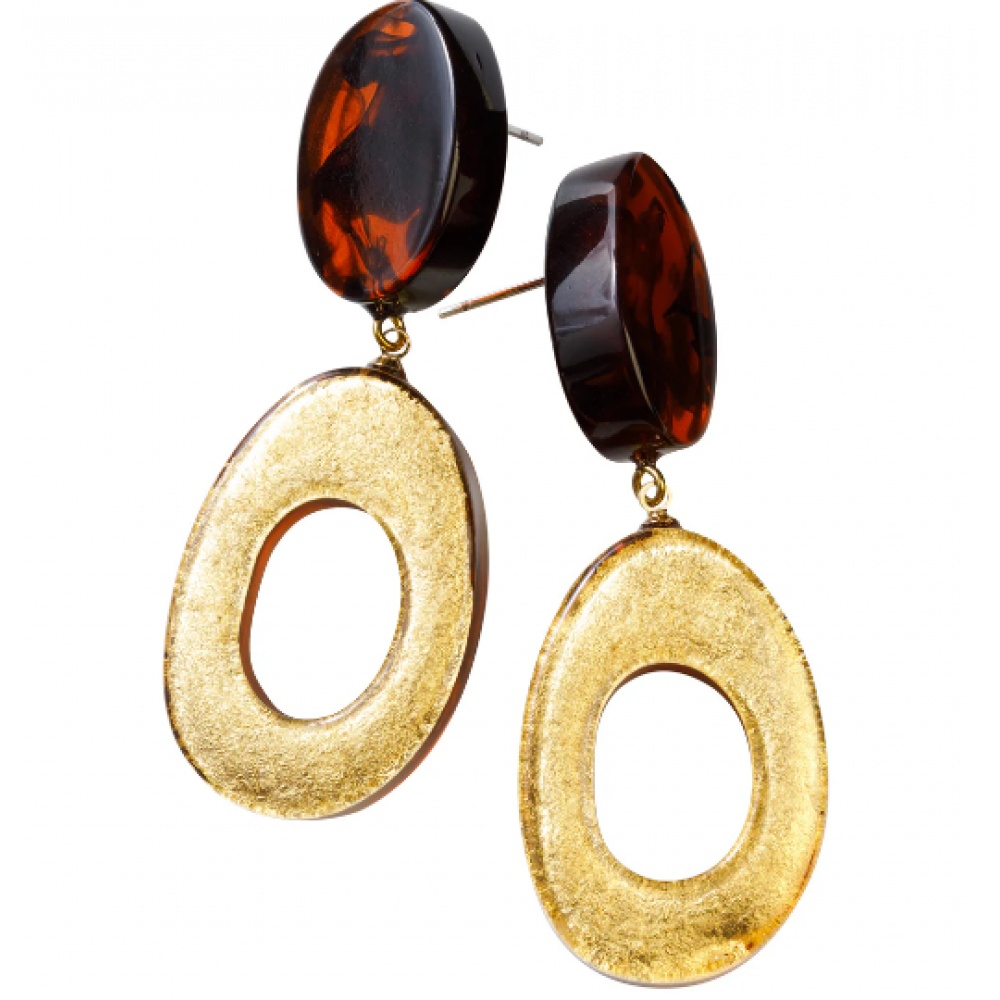 Rhapsody by Zsiska, Ohrringe, 24k gold - rot