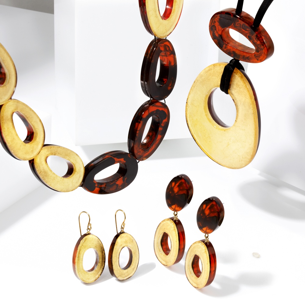 Rhapsody by Zsiska, Ohrringe, 24k gold - rot