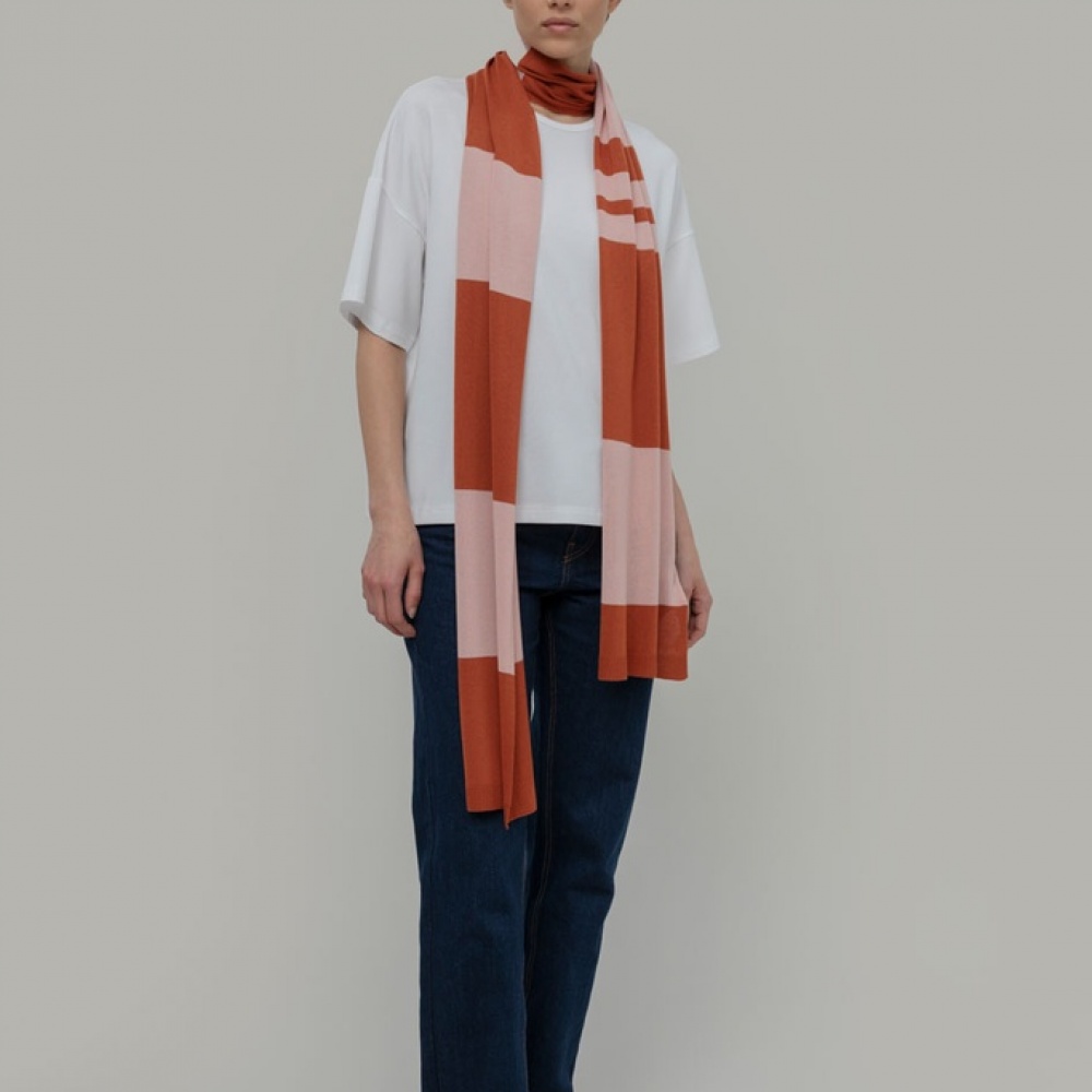 Rifo  by Rifo, Schal aus leichter Viskose, rosa/brown